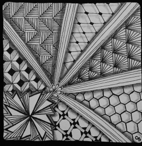 Zentangle challenge: Sunburst